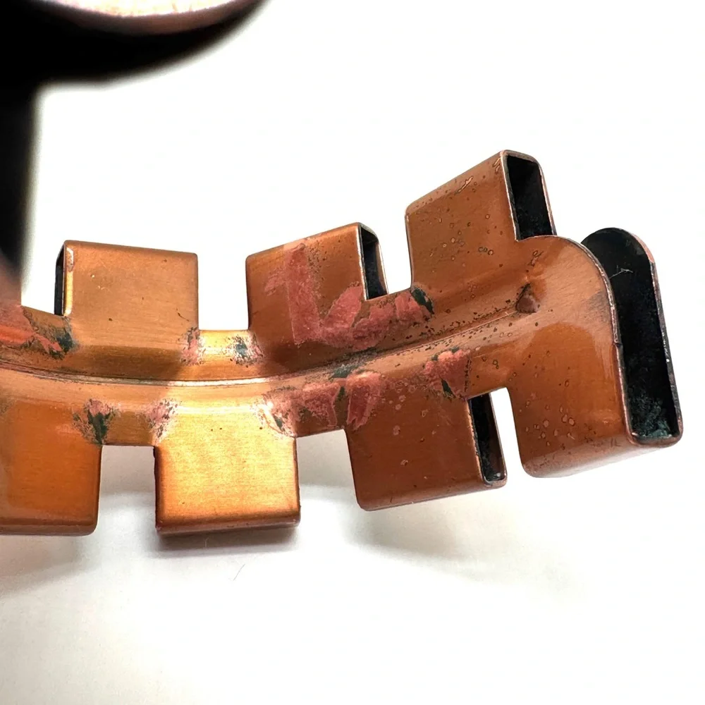 Renoir Vintage Copper Cuff Modernist Geometric Bracelet - Picture 12 of 16